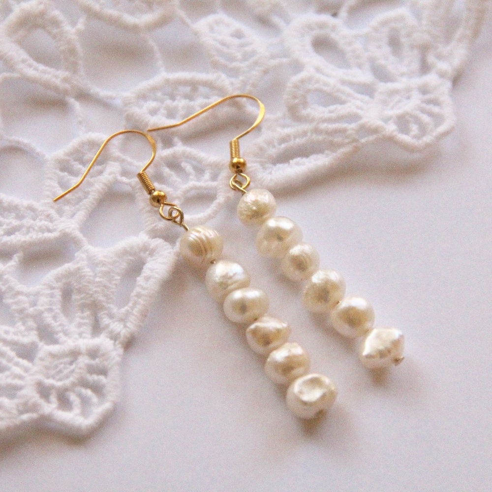 Pearl Drop Dangle Earrings Wedding NEW Handmade